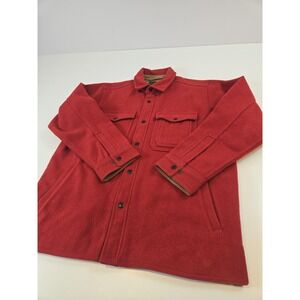 Filson Wool Lined Jac-Shirt Jacket Mens Medium Red Oak Snap Front Workwear Coat